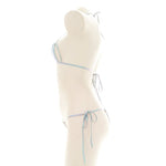 Summer Laser Holographic Micro Bikini Set Women Halter Bra Top Sexy String Thong Bathing Suit Beachwear Brazilian Biquini