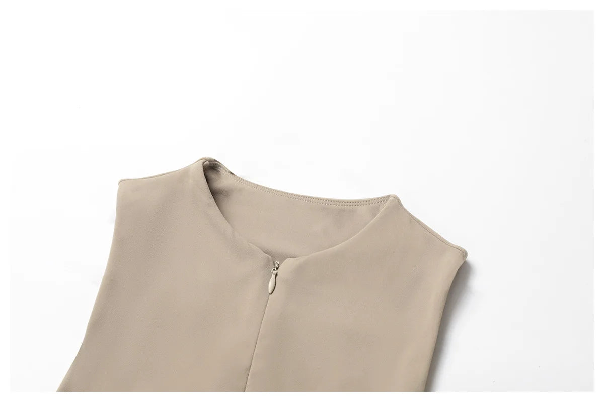 Women Front Zipper Tennis Dress Fake Two-piece Pieces Stand Up Collar Slim Fit Soft Sports Sets Fitness Pocket Skorts Yoga Suits