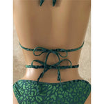 XS - L Deep V Neck Leopard Halter Women Swimwear Cut Out Wrap Around Bather Bathing Suit Swim One Piece Swimsuit Female K8077