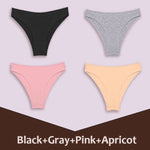 4Pcs Women's Cotton Briefs Seamless Women Sexy Panties Intimates Solid Color Breathable Underwear Female Low Waist Soft Lingerie