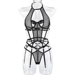 Open Lingerie Set Transparent Lace Up Bandage Exotic Sets Mesh Femme Lingerie Lace Bra Set Women Sexy Lingerie Set