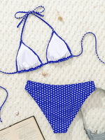 Sexy Black Polka Dot Print Bikini Set Women Halter Push Up Bra High Waist Swimsuit Bathing Suit Vacation Two Piece Swimwear 2026