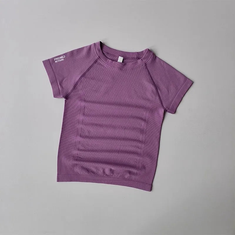 Women's Slimming Yoga Sports T-Shirt Quick Drying Breathable Summer New Fitness Short-Sleeved Yoga Fitness Wear