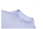 Women Zipper Yoga Shirts Solid Stand Up Collar Elastic Slim Fit Sports Jacket Breathable Sleeveless Sunscreen Workout Clothes