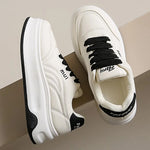 Letter Embroidery Sports Shoes Women Spring Autumn Mix Color Lace Up Sneakers Woman Soft Sole Platform Vulcanize Shoes Mujer
