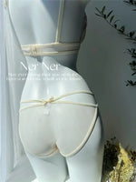 MOYISU Luxury Classic Thin Embroidery Light Luxury Silk French Underwear Sexy Pure Desire Lace Bra Set Small Chest Triangle Cup