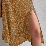 Women Summer Skirt Slit A-line High Waist Floral Print Loose Dress-up Elegant Breathable Lady Midi Skirt Female Clothes