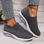 Breathable Knit Wedges Sneakers Woman Spring Autumn Slip On Platform Sport Sneakers Woman Plus Size Thick Sole Walking Shoes