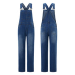 Women Denim Long Jumpsuits Casual Wide Leg Suspender Pants Romper Summer Baggy Bib Overalls
