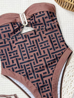 One Piece Swimsuit 2026 New Vintage Retro Swimwear Women Swimsuit Bandeau Bathing Suit Beachwear Monokini Female Swimming Suits