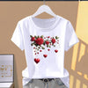 Summer 2026 Pure Cotton Women's T-shirts Print Various Beautiful Flowers Tops For Women Home Daily Loose And Slimming Design Top