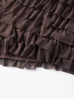 Women’s Layered Ruffle Bloomers Fashion Low Waist Bow Front Solid Color Shorts Casual Summer Mini Shorts