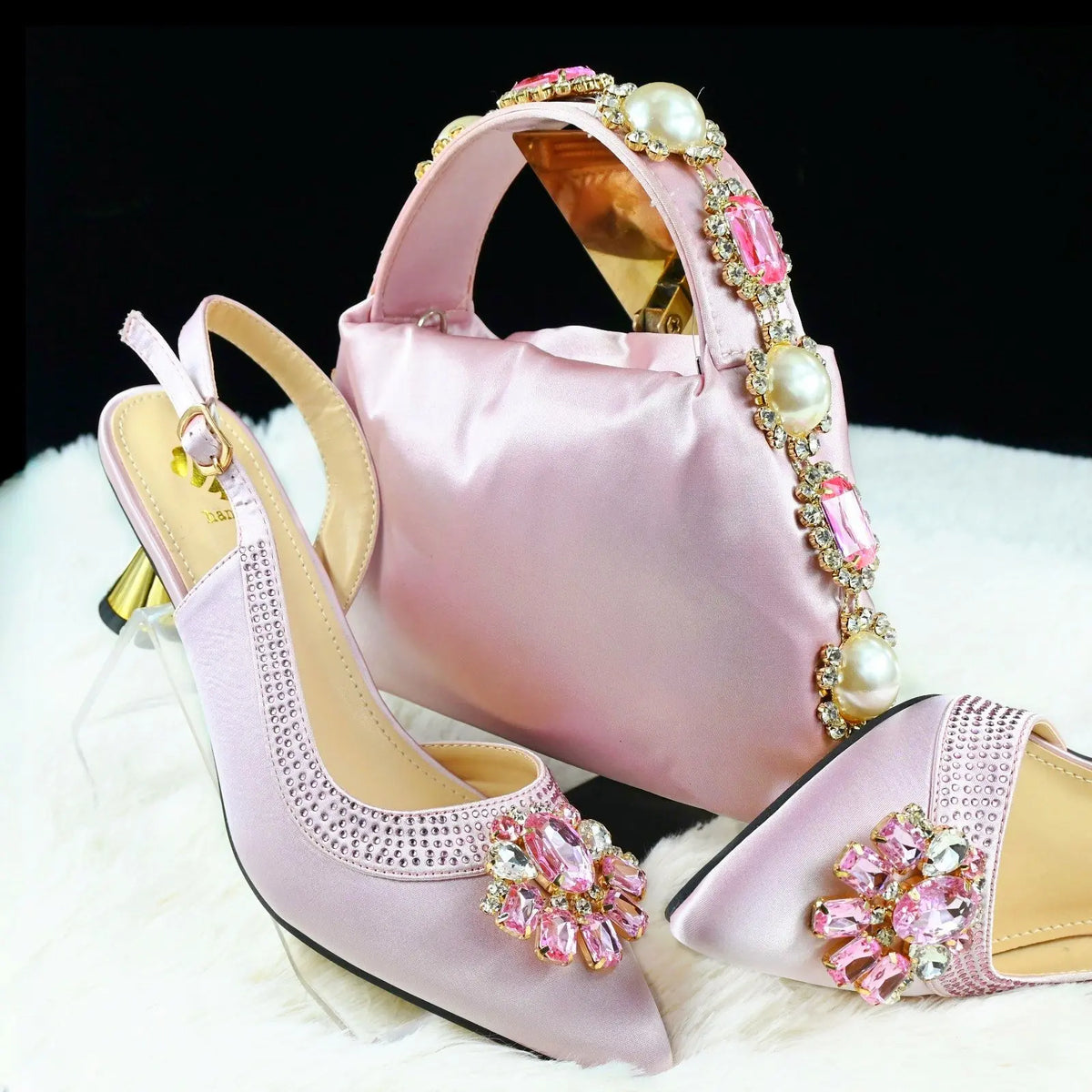 Doershow Lastest Italian Design Fashion Style Ladies Shoes with Matching Bag Set 2025 Nigerian Shoes and Bag SetHGB1-1