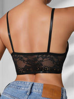 1pcs Fashion Sexy Lace Women's Bras Floral Sexy Lingerie No Pad 3/4 Cup Wire-Free Female Underwear Black Breathable Brassiere