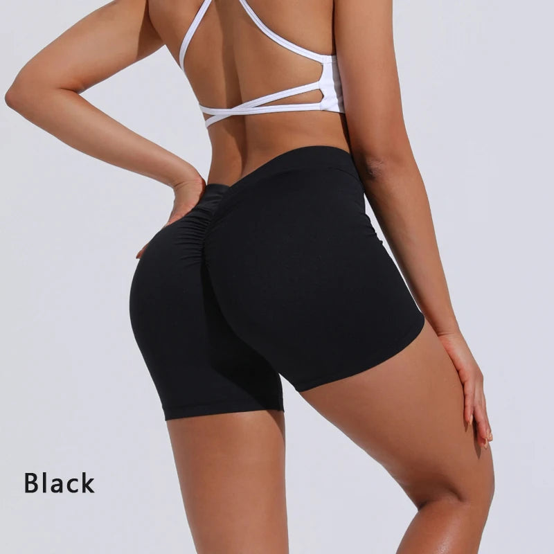 DIAS FIT JOY V-Back Shorts High Waisted Hip Lifting Yoga Shorts Women's Nylon Tight Fitting Shorts Training Sports Fitness Pants