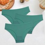 3PCS Women's Cotton Briefs Panties Female Sexy Low Waist Underwear M-XL Breathable Panty Girls Comfortable Intimates Lingerie