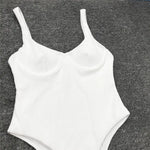 S - XL New Sexy High Cut Women Swimwear Ribbed Underwired One Piece Swimsuit Female Bather Bathing Suit Swim Lady Bodysuit V1607