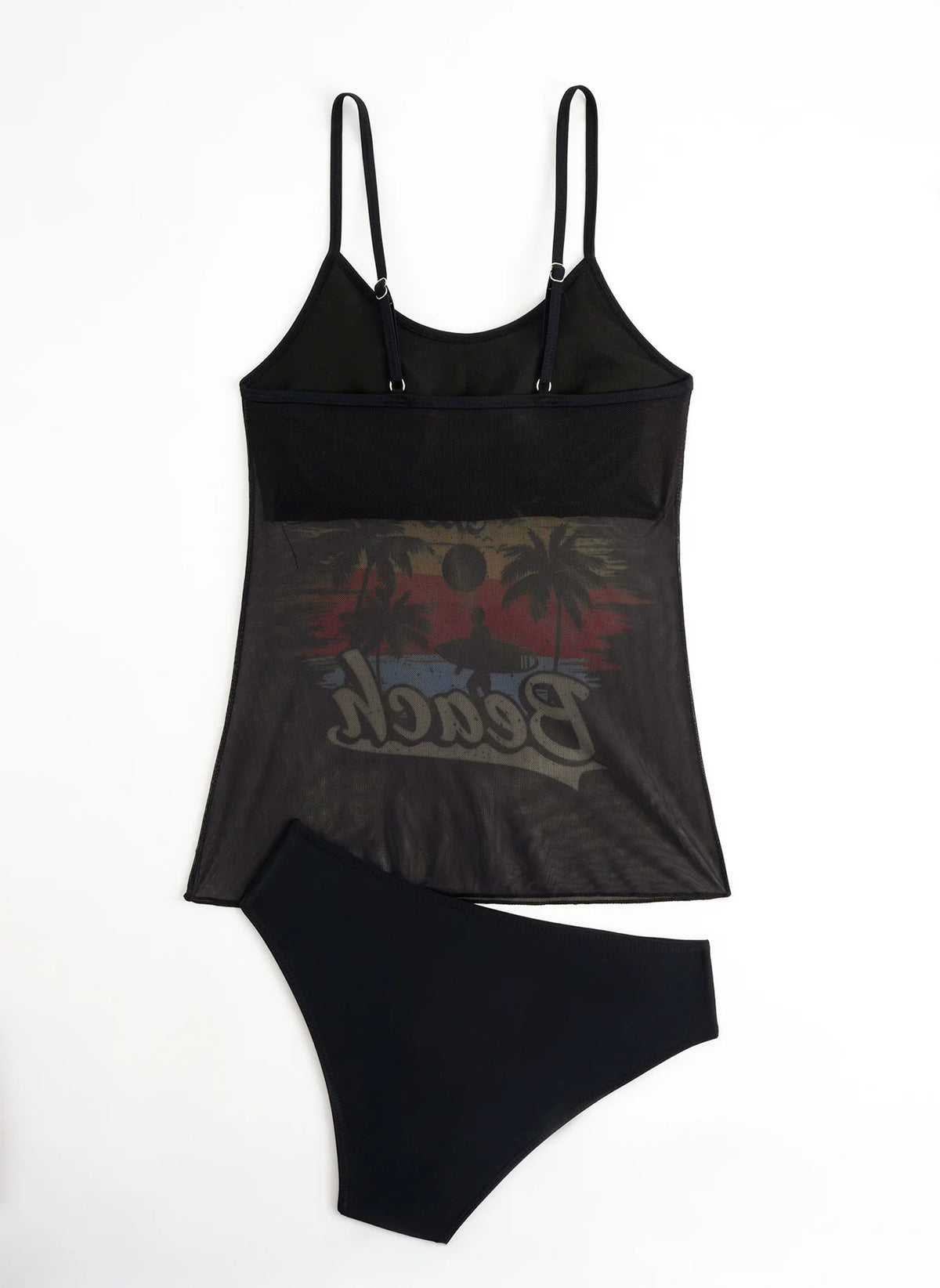 Summer Swimwear for Women Tankini Sets Swimsuit Vintage Padded Mesh Bathing Suit Print Beachwear Female Women's Swim Wear 2025