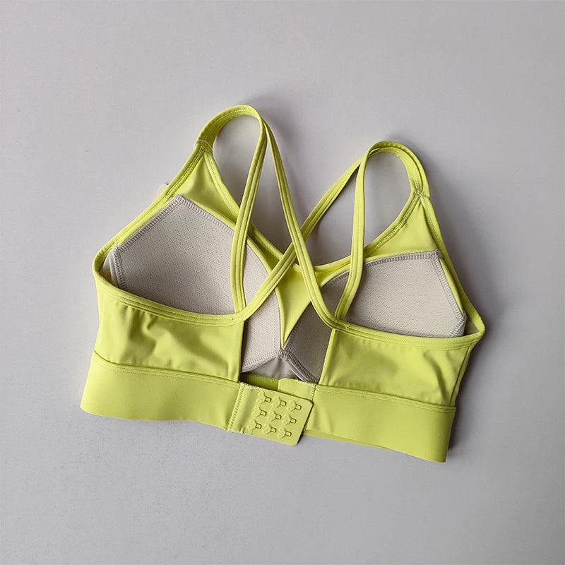 Women's Summer Shock-absorbing Running Yoga Tank Top with a Beautiful Contrasting Sports Bra and a Professional Pilates Bra