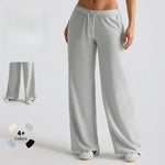 Women's Yoga Pants Autumn Winter High Waist Sweat Wide Leg Slimming Drawstring Loose Casual Outdoor Sports Running Sweatpants