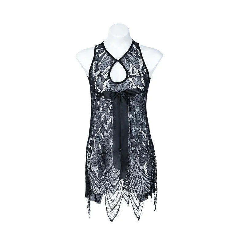 Sexy lace hollow pajamas mesh nightgown sexy lingerie