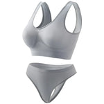 Seamless Bra Set Women Wireless Tanks Bra FemaleLow Rise Thongs Panties Sexy Lingerie Set Comfy Underwear Intimates S-5XL
