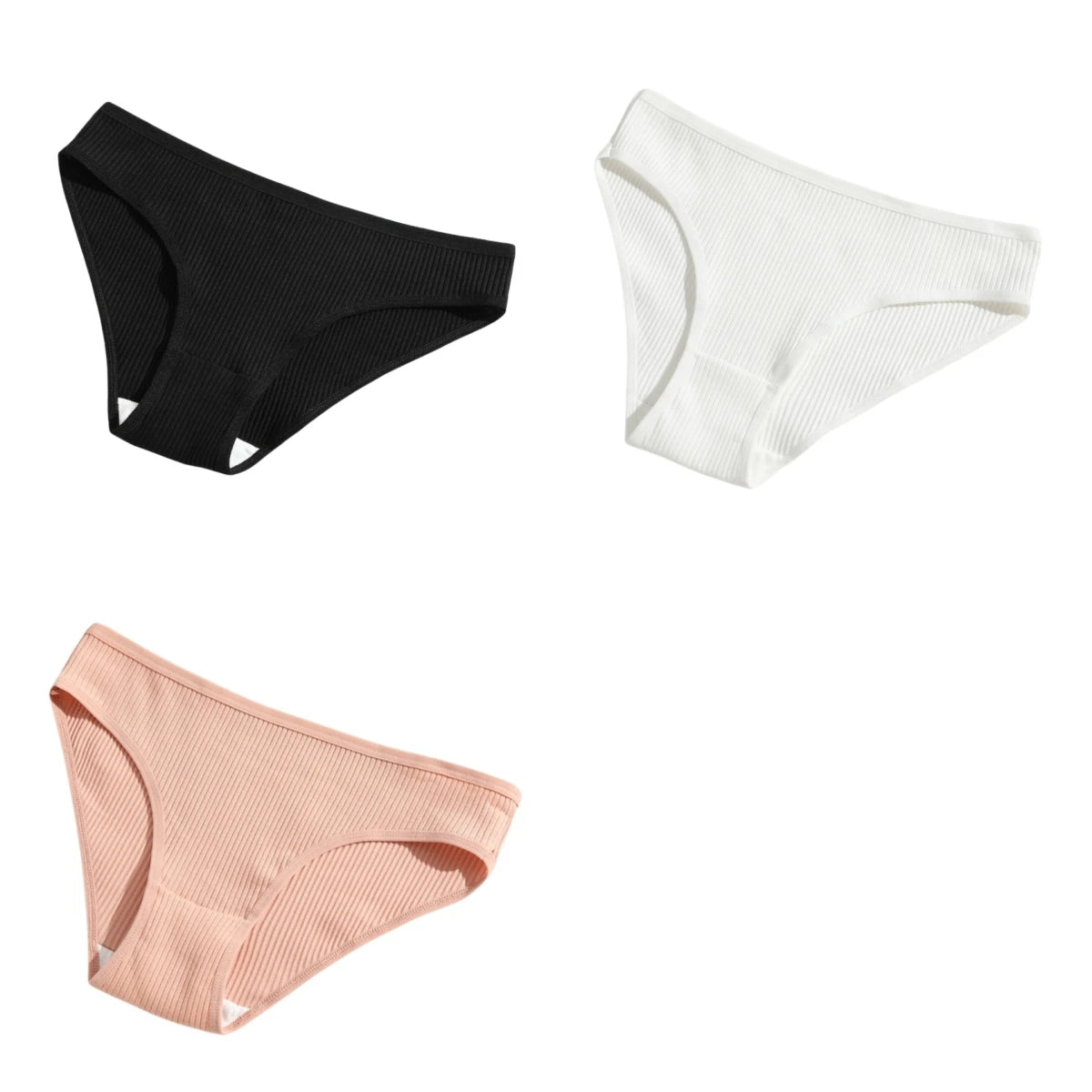3Pcs/Set Cotton Panties Women Low Waist Underwear Seamless Briefs Solid Color Sports Breathable Underpants Female Lingerie