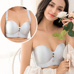 Sexy Women Strapless Bra Invisible Breast Lift Up Leopard Slim Seamless Breathable Wireless Brassiere Wrapped Chest Big Size 52F