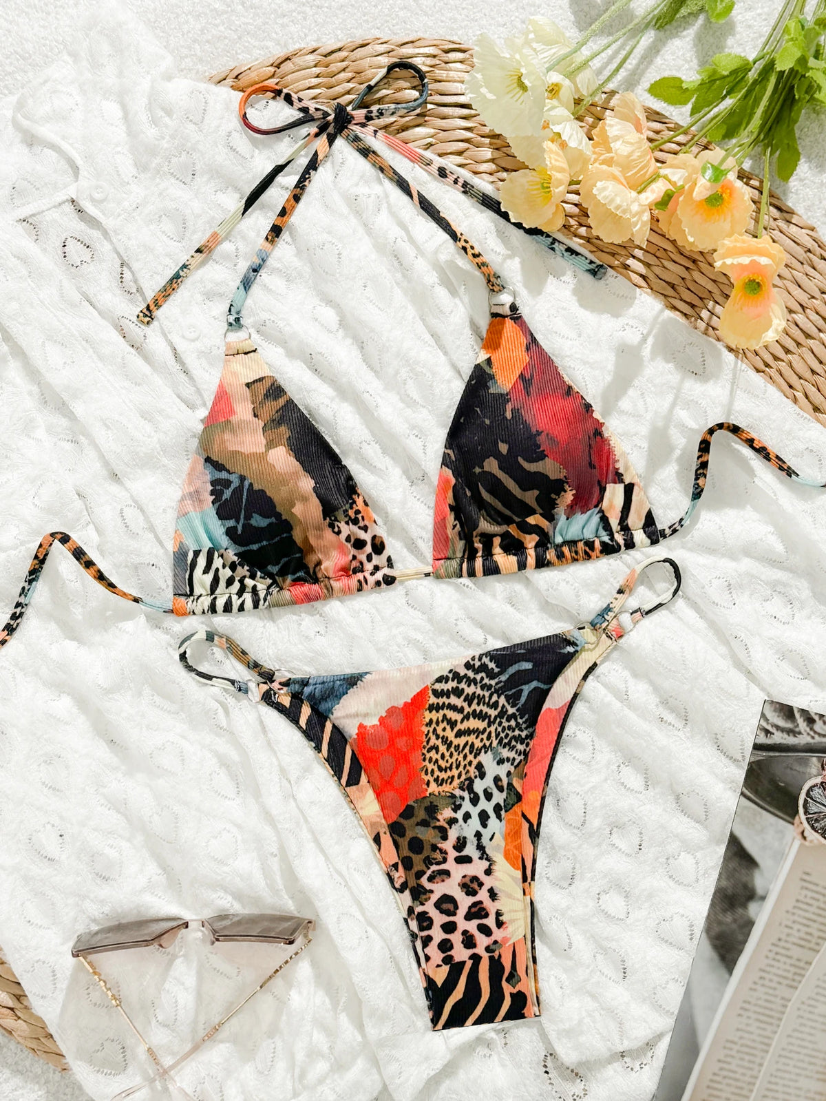 2025 Triangle Bikinis Women Printed Swimwear Female Sexy Leopard Swimsuit Bathers Bathing Swimming Swim Suit Beachwear Summer