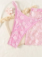 Sexy Sequin Pink Bikini Set Women Shiny Push Up Bra Thong Mesh Drawstring Skirt 3 Piece Swimsuit Bathing Suit Holiday Swimwear