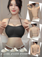Women's Backless Thick Padded Push Up, Sticky Adhesive Bra Small Bust, Strapless Invisible Bralette Beach & Party Essential ABC