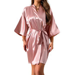 Autumn New Women's Silk Pajamas Sexy Fashion Pajamas Set and Simple Robe Three Piece Women's Loungewear