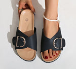2026 New Women Indoor Street Slippers Summer Platform Shoes Simple Solid Color Buckle Slides For Female Slip-on Leisure Sandals