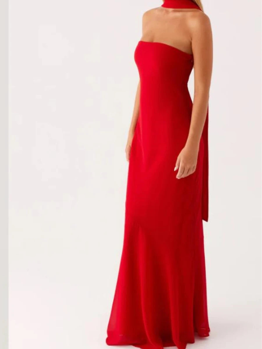 Women Long Bodycon Dress With Scarf Tube Maxi Dress Sexy Summer Strapless Dresses Off Shoulder Sundress Evening Vestidos