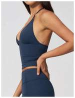 Sexy V Neck Yoga Vest Women Quick Dry Shockproof Slimming Sports Tank Top Cloud Feeling Sanded Workout Fitness Running Vest