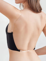 Sexy gathering U-shaped large backless underwear invisible back bra a variety of ways to wear halter bra