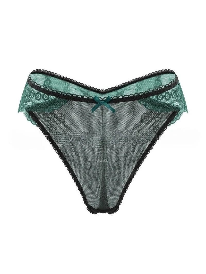 1PCS Sexy Lace Bow Lady Briefs Floral Patchwork Panties Breathable Female Underpants Elegant Lingerie Women Panties Underwear