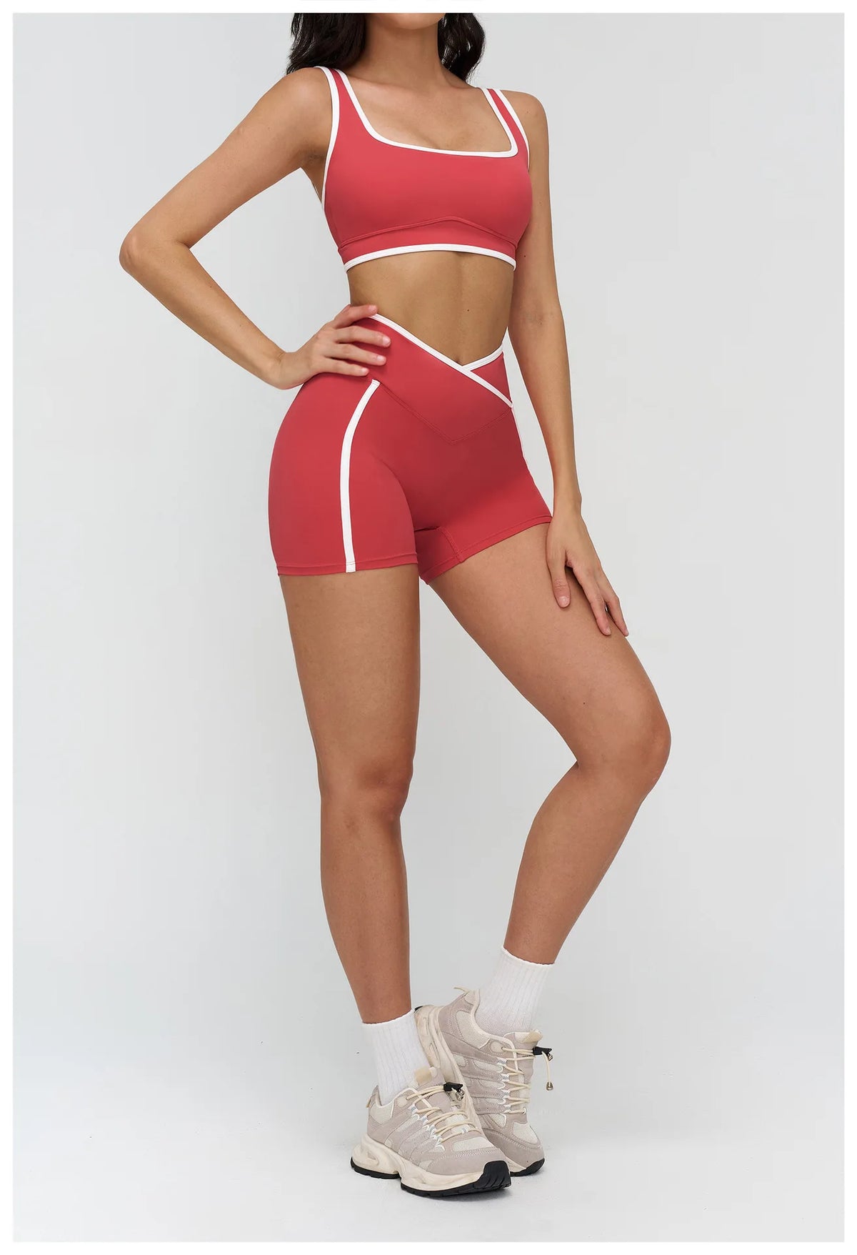 Patchwork Backless Yoga Sets Women Sportswear High Waist Gym Scrunch Bum Shorts Set Female Fitness Sports Suit Workout Clothes