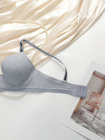 2-piece women's sexy striped bra with steel rims gathered push up straps adjustable daily comfort bra R8814