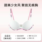 Wireless Non Padded Bra Set for Small Bust Seamless Comfort Bralette & Briefs Pure Elegant Ladies Intimates Teen Girls Underwear