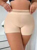 High Traceless Panties Lace Waistband Stay Flat Anti Rolling Soft Stretch Underwear Breathable Nude Briefs CX001
