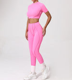 2PCS Yoga Suit Sports Set Women Quick-Drying Gym Set Women Tracksuit Running Workout Long Sleeve Sports Shirt Yoga Clothing
