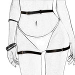 Leather Porno Sexy Lingerie Fetish Leg Harness Garter Belt Gothic Bow Underwear Exotic Sex Costume Women Erotic Babydoll Dress