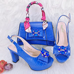 Doershow beautiful Italian Shoe and Bag Set New Shoes and Bag Set In Italy pink Color Italian Shoes with Matching Bags HFG1-23