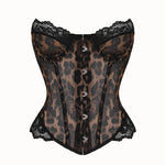 Women's Corset Light Brown Corsets Top Lace Trim Bustiers & Corsets Gothic Slimming Corset Fishbon Mesh Underwear Chest Binders
