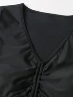 2026 Plain Drawstring Two Pieces Women Swimsuit Solid Sexy Swimwear Female Bathers Bathing Swimming Suit Summer Beachwear