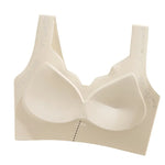 Ribbed Bras Push-Up Wireless Bra Women's Seamless Underwear Plus Size Wave Neckline Wide Strap Support Sexy Lingerie M-3XL