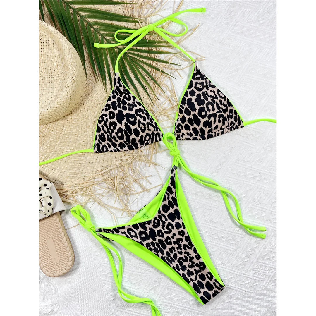 Sexy 7 Colors Halter Brazilian Bikini Female Swimsuit Women Swimwear Two-Pieces Bikini Set Bather Bathing Suit Swim Lady V3860
