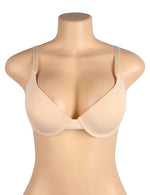 White Swim Fabric Underwire Bra for Women Plus Size Lightly Padded Adjustable Straps 4 Hook Closure Everyday Bra