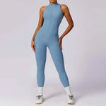 Scrunch Sports Overalls Gym Jumpsuit Women's Fitness Suit Short Sets for Woman Tracksuit Yoga Clothing Zipper Workout Sportswear
